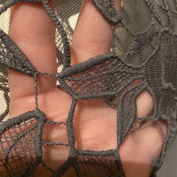 Chi Chi London Plus lace midi dress in charcoal gray from ASOS - Picture 4 of 10